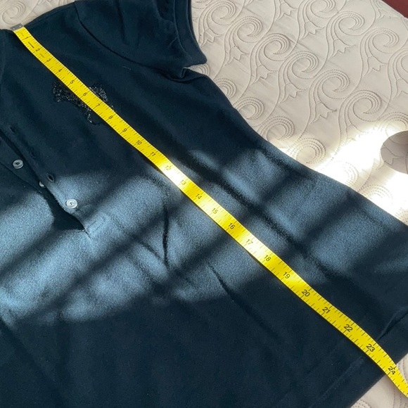 NWOT Women's Ralph Lauren Skinny-Fit Black Beaded Big Pony Polo Shirt / Size S - Picture 13 of 14